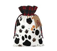 Rich&Rabbit Bolsa de almacenamiento con cordón para Navidad, diseño de huellas de animales