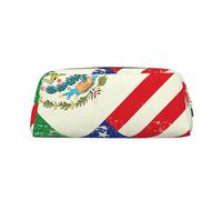 Rich&Rabbit Bolsa de maquillaje con cremallera y estampado de bandera mexicana americana, bolsa de almacenamiento portátil de viaje para uso diario, Oro, Talla única