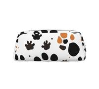 Rich&Rabbit Bolsa de maquillaje portátil con estampado de huellas de animales con cremallera, bolsa de almacenamiento de viaje para uso diario, plateado, Talla única