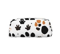 Rich&Rabbit Bolsa de maquillaje portátil con estampado de huellas de animales con cremallera, bolsa de almacenamiento de viaje para uso diario, Oro, Talla única
