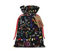 Rich&Rabbit Bolsas de regalo de Navidad con estampado de fórmula matemática, regalos de fiesta de Navidad, regalos de Acción de Gracias, bolsas con cordón