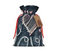 Rich&Rabbit Bolsas de regalo de Navidad con estampado "I Love You Words with Hearts", regalos de Navidad, regalos de Acción de Gracias, bolsas con cordón