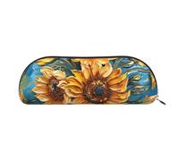 Rich&Rabbit Bolsas versátiles con cremallera para pintura al óleo, con estampado de girasol, accesorios pequeños, bolsas de almacenamiento para piezas pequeñas, Oro, Talla única