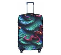 Rich&Rabbit Funda protectora de equipaje de viaje con estampado de escamas de dragón mágico en 3D, lavable, funda protectora de equipaje (18-32 pulgadas), Blanco, S