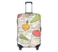 Rich&Rabbit Funda protectora de equipaje de viaje lavable con estampado de frutas y verduras (45,7-81,28 cm), Blanco, L