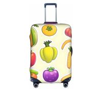 Rich&Rabbit Funda protectora de equipaje de viaje lavable con estampado de frutas y verduras de dibujos animados (18-32 pulgadas), Blanco, L