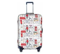 Rich&Rabbit Funda protectora de equipaje de viaje, lavable, con estampado "I Love London" (18-32 pulgadas), Blanco, L