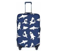 Rich&Rabbit Funda protectora de equipaje de viaje lavable con varios patrones de peces marinos (18-32 pulgadas), Blanco, M