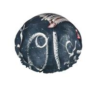 Rich&Rabbit Gorro de ducha con estampado de corazones con texto en inglés "I Love You Words with Hearts" para mujer, gorro de baño elástico y reutilizable, a prueba de fugas, doble capa