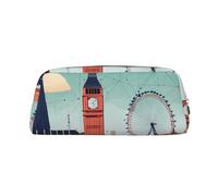 Rich&Rabbit I Love London - Bolsa de maquillaje portátil con cremallera y cremallera, bolsa de almacenamiento de viaje para uso diario, Oro, Talla única