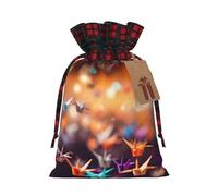 Rich&Rabbit Origami Cranes - Bolsa de almacenamiento con cordón para Navidad, diseño de grúas