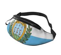 Rich&Rabbit Riñonera multifuncional con estampado de bandera de San Marino para senderismo, viajes, correr, caminatas de montaña, Negro -, Talla única