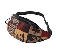 Rich&Rabbit Riñonera multifuncional con estampado de ciervos y peces Lodge Bear para senderismo, viajes, correr, caminatas de montaña, Negro -, Talla única