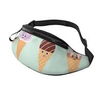 Rich&Rabbit Riñonera multifuncional con estampado de conos de helado para senderismo, viajes, correr, caminatas de montaña, Negro -, Talla única