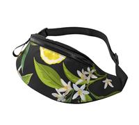 Rich&Rabbit Riñonera multifuncional con estampado de limón amarillo para senderismo, viajes, correr, caminatas de montaña, Negro -, Talla única