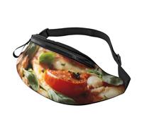 Rich&Rabbit Riñonera multifuncional con estampado de pizza y pepperoni 3D para senderismo, viajes, correr, caminatas de montaña, Negro -, Talla única