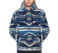 Rich&Rabbit Sudadera con capucha azul polinesia tribal maorí con estampado tribal para adultos, sudadera casual de algodón para otoño e invierno, Negro -, Small