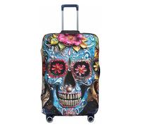 Rich&Rabbit Sugar Skulls - Funda protectora de equipaje de viaje, lavable, con estampado de calaveras de azúcar (18-32 pulgadas), Blanco, XL