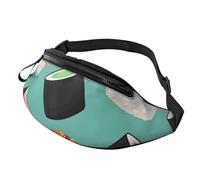 Rich&Rabbit Sushi Food Patterns1 - Riñonera multifuncional con estampado para senderismo, viajes, correr, caminatas de montaña, Negro -, Talla única