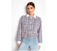 Rich & Royal BouclÉ Jacket With Rounded Neckline Cotton Blue Talla: XS | Cazadoras Cropped Outlet | Mujer | Azul