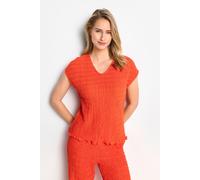 Rich & Royal Crinkled Shirt Cherry Tomato Talla: S | Camisetas de Seda Outlet | Mujer | Rojo