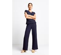 Rich & Royal Crinkled Straight Leg Pants Midnight Blue Talla: S | Pantalones Outlet | Mujer | Azul