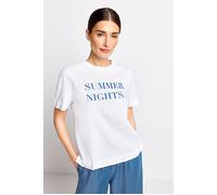 Rich & Royal Easy Fit T-shirt Summer Nights Print Organic Azzure Blue Talla: XS | Camisetas de Seda Outlet | Mujer | Azul