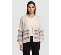 Rich & Royal Multicoloured Stripe Cardigan With Pompoms Pearl White Talla: S | Chaquetas Outlet | Mujer | Blanco