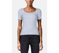 Rich & Royal Organic Rib Shirt Striped Cotton Blue Talla: L | Camisetas de Seda Outlet | Mujer | Azul