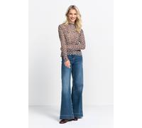 Rich & Royal Plissee Mesh Longsleeve Recycled Caffee Latte Talla: L | Manga Larga Outlet | Mujer
