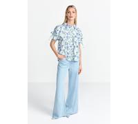 Rich & Royal Printed Cotton Blouse With Details Palace Blue Talla: 38 | Blusas Outlet | Mujer | Azul