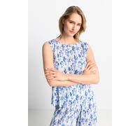 Rich & Royal Printed Crinkle Top Recycled Cotton Blue Talla: M | Camisetas de Tirantes Outlet | Mujer | Azul