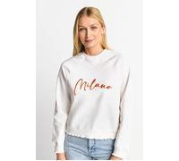 Rich & Royal Sweatshirt With Application "milano" Organic Pearl White Talla: XS | Outlet | Mujer | Blanco