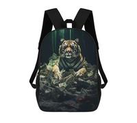 Rich Wealthy Tiger Money Mochila Impresa En 3D Para Niños, Mochila Escolar, Mochilas De Viaje Para Niños, Bolsas De Libros De Alta Capacidad, Mochila Infantil 17inch