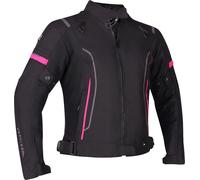 Richa Airstream 3 impermeable Chaqueta textil de motocicleta para mujer, negro/rosa, Talla XL