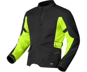 Richa Buster 2 Chaqueta textil larga impermeable para motociclistas, negro/amarillo, Talla 2XL