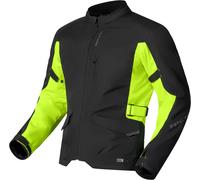 Richa Buster 2 Chaqueta textil larga impermeable para motociclistas, negro/amarillo, Talla XL