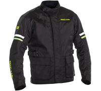 Richa Buster Long chaqueta textil impermeable para motocicletas, negro/amarillo, Talla 5XL