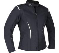 Richa Chloe 2 impermeable Chaqueta textil de motocicleta para mujer, negro-blanco, tamaño XS