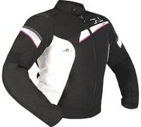Richa Gotham 3 WP Chaqueta textil impermeable para mujer, negro-blanco-rosa, tamaño XS