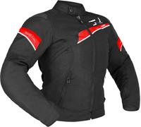 Richa Gotham 3 WP Chaqueta textil impermeable para mujer, negro/rojo/blanco, Talla XL
