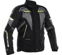 Richa Infinity 2 Flare chaqueta textil impermeable para motocicleta, negro/gris/amarillo, Talla M