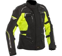 Richa Infinity 2 impermeable Chaqueta textil de motocicleta para mujer, negro/amarillo, Talla 3XL