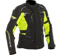 Richa Infinity 2 impermeable Chaqueta textil de motocicleta para mujer, negro/amarillo, Talla S