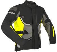 Richa Infinity 3 Pro Chaqueta textil de moto impermeable, negro/gris/amarillo fluo, Talla 3XL