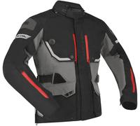Richa Infinity 3 Pro Chaqueta textil de moto impermeable, negro-gris-rojo, tamaño 5XL para Hombres
