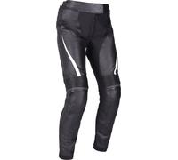 Richa Laura Pantalones de cuero perforados para mujer para motocicleta, Negro/Blanco, Talla 44