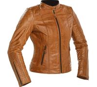Richa Lausanne Chaqueta de cuero de moto para mujer, marrón, tamaño 36
