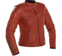 Richa Lausanne Chaqueta de cuero de moto para mujer, rojo, tamaño 36