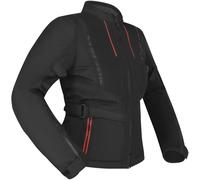 Richa Monaco Mesh WP Chaqueta textil impermeable para mujer, negro/rojo, Talla S